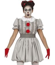 Grå klovn kostume.
