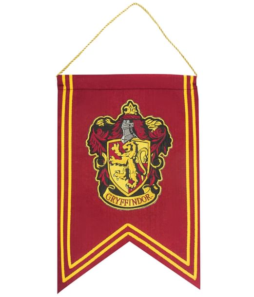 Gryffindor vægbanner med broderet våbenskjold.