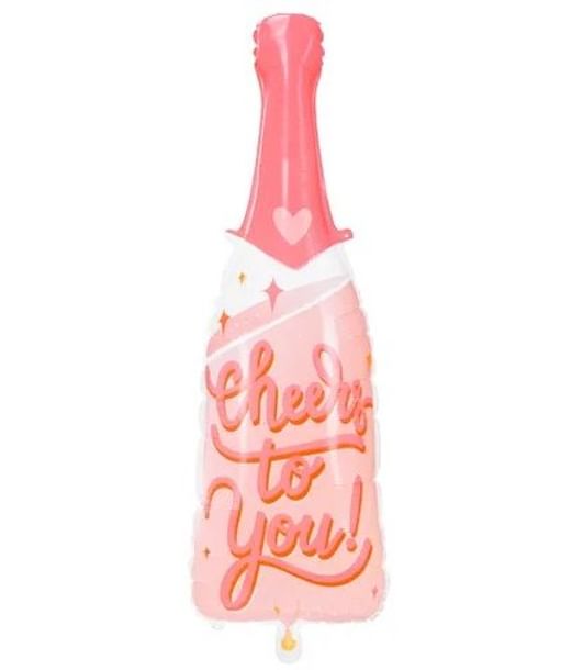 Festlig pink champagneflaske folieballon
