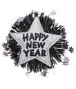 Silver Happy New Year brosch.