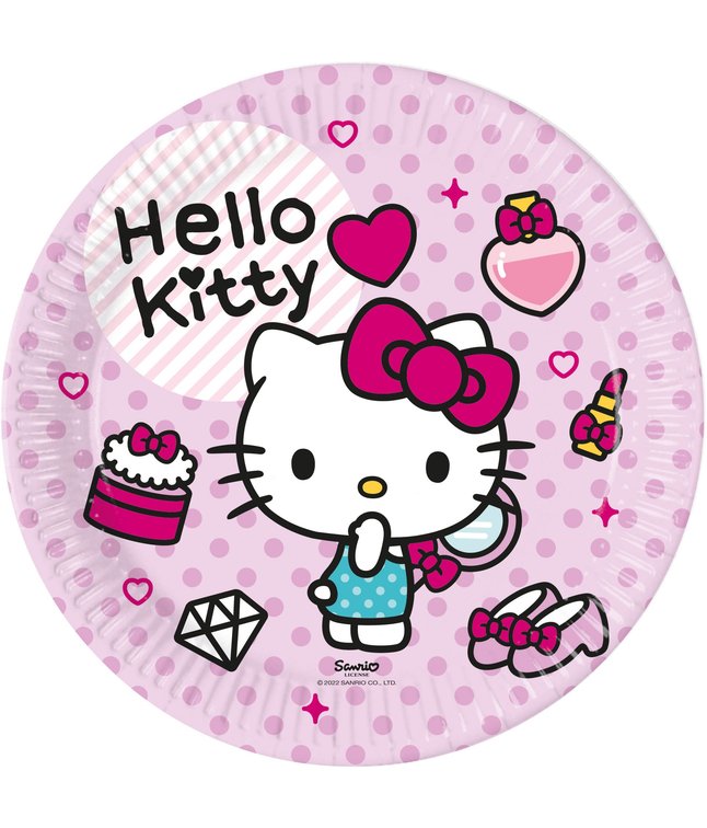 Hello kitty paptallerkner 8 stk