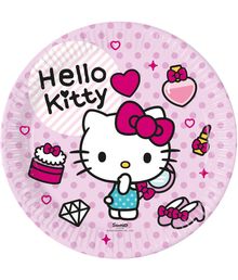 Hello kitty paptallerkner 8 stk