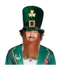 Sjov Leprechaun hat med skæg. 