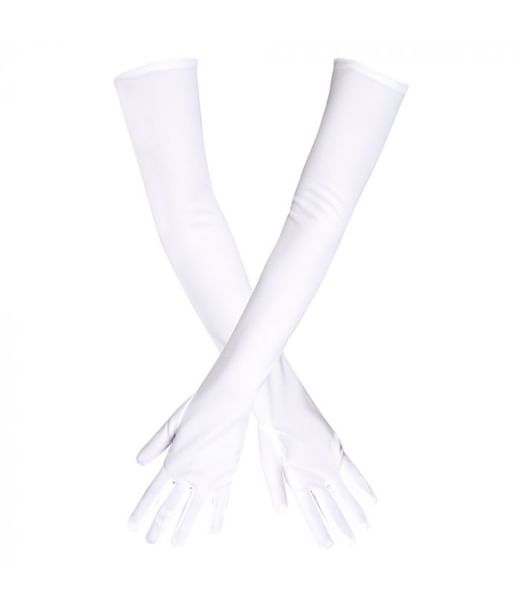 Lange hvide handsker