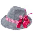 Grå tyrolerhat med pink bånd