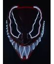 Rød Venom maske med hvidt lys