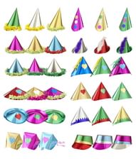 Nytårshatte metallic, 36 stk