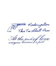 Revolver og citat tattoo 