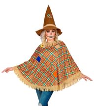 Fugleskræmsel poncho og hat, voksen