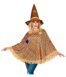 Fugleskræmsel poncho og hat, voksen