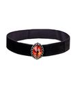 Gotisk choker med rød sten