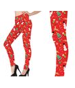 Røde leggings julemotiv 38-40 M