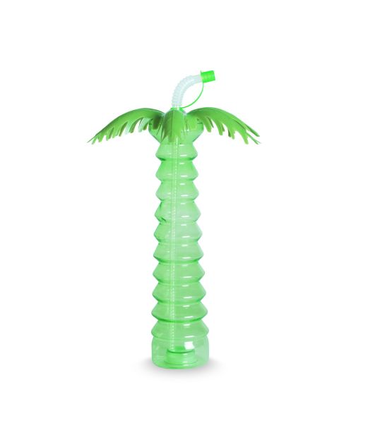 Palme sommeflaske m. sugerør og LED lys 