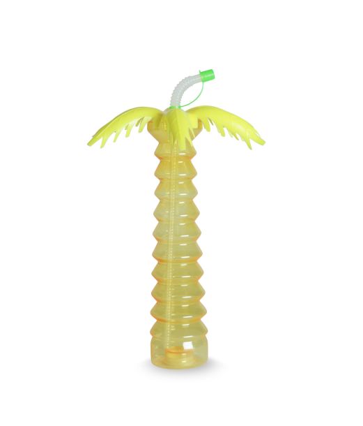 Palme sommeflaske m. sugerør og LED lys 