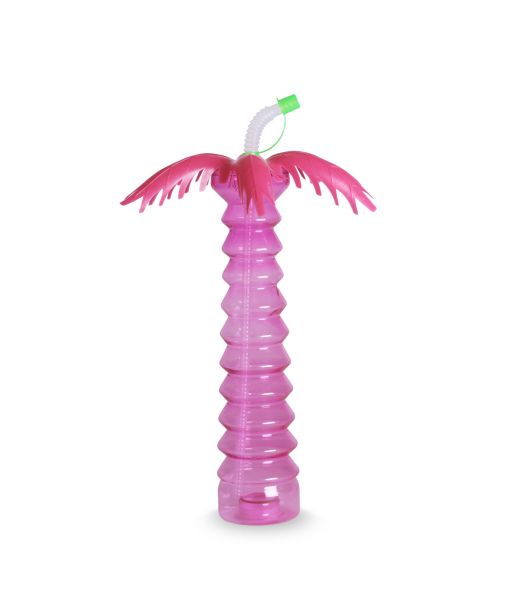 Palme sommeflaske m. sugerør og LED lys 
