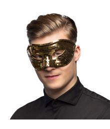 Disco guld halv maske