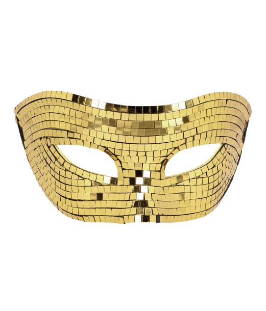 Disco guld halv maske