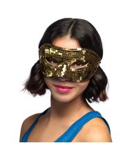 Disco guld halv maske