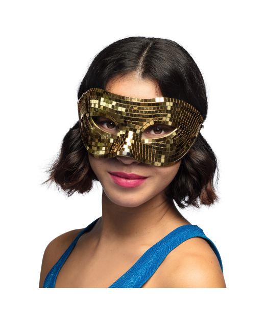 Disco guld halv maske