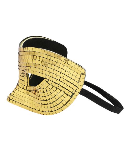 Disco guld halv maske