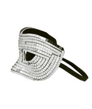 Disco Sølv halv maske