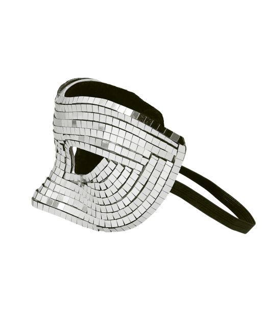 Disco Sølv halv maske