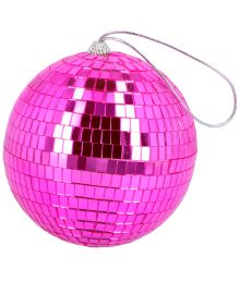 Pink diskokugle 15 cm