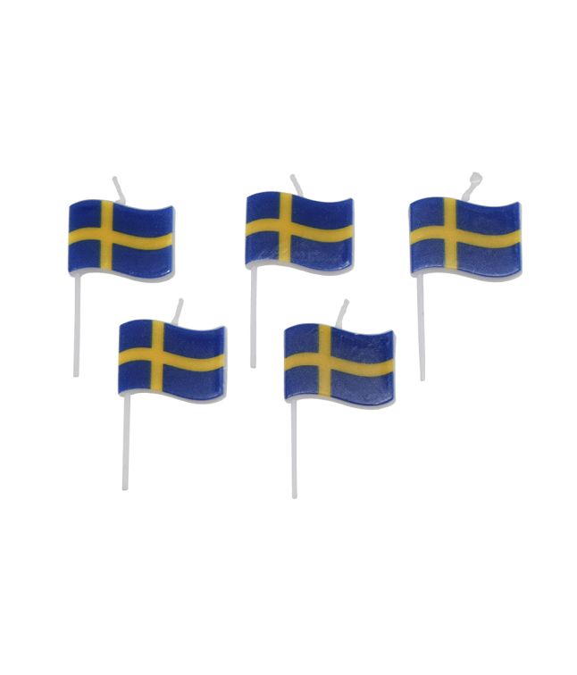 Svensk flag lys 5 stk