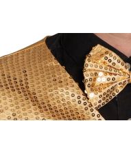 Guld pailletvest og butterfly M