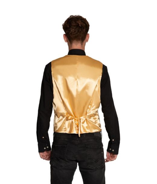Guld pailletvest og butterfly M
