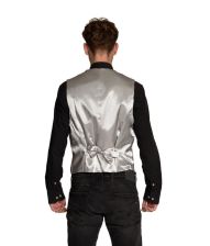 Sølv pailletvest og butterfly L