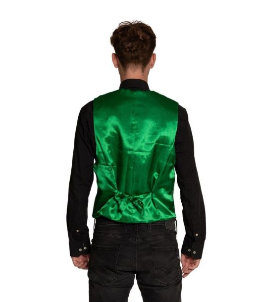 Grøn pailletvest og butterfly XL
