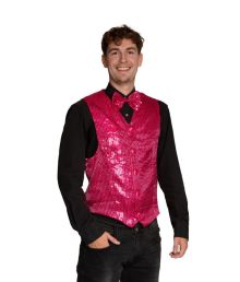 Pink pailletvest og butterfly S