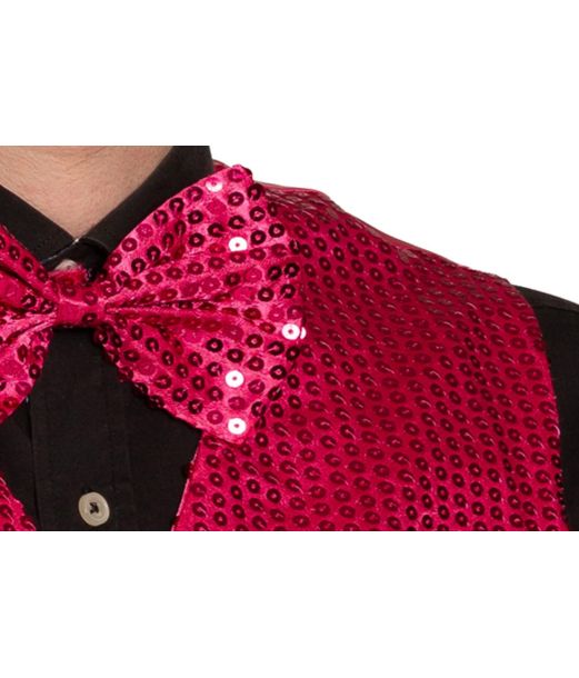 Pink pailletvest og butterfly S