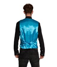 Turkis pailletvest og butterfly S