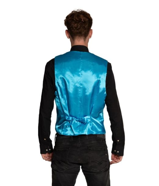 Turkis pailletvest og butterfly S