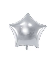 Stjärnformad folieballong i silver, 70 cm