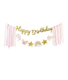 Happy Birthday banner med enhörning