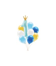Ballongset 1 års födelsedag, ljusblå