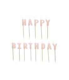Rosa Happy Birthday tårtljus