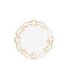 Placemats i vitt och guld, 6 st