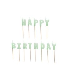 Ljusgrönt Happy Birthday-tårtljus