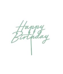 Mintgröna tårtdekorationer Happy Birthday
