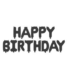 Sort folieballon Happy Birthday