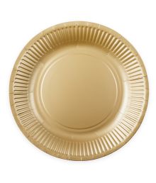 Guld paptallerkner, 23cm 8 stk
