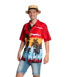 Hawaii skjorte rød paradis S/M