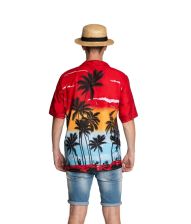 Hawaii skjorte rød paradis S/M