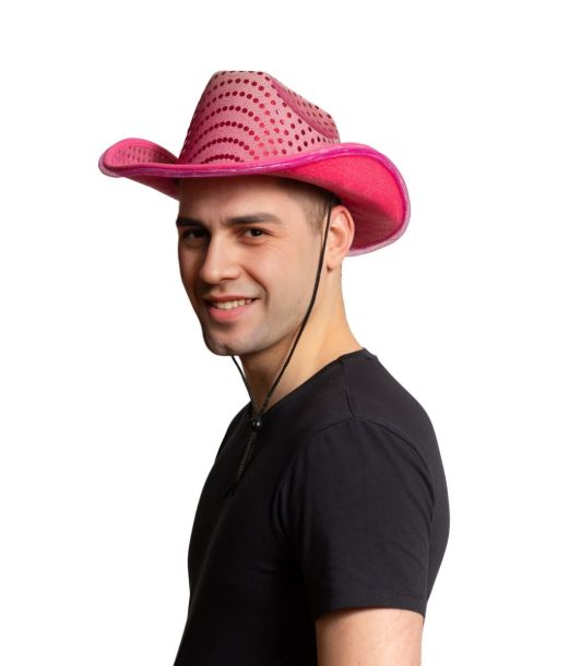 Pink cowboyhat med lys 