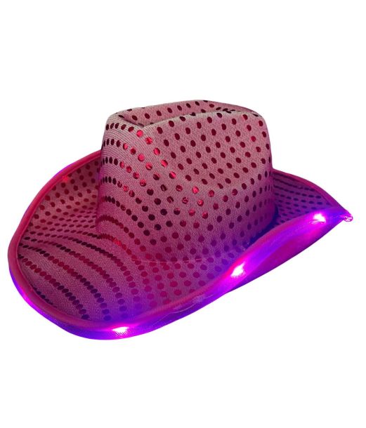 Pink cowboyhat med lys 