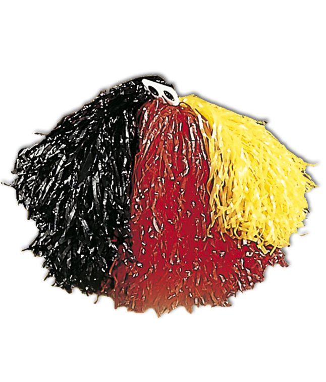 Pom pom gul,sort,rød